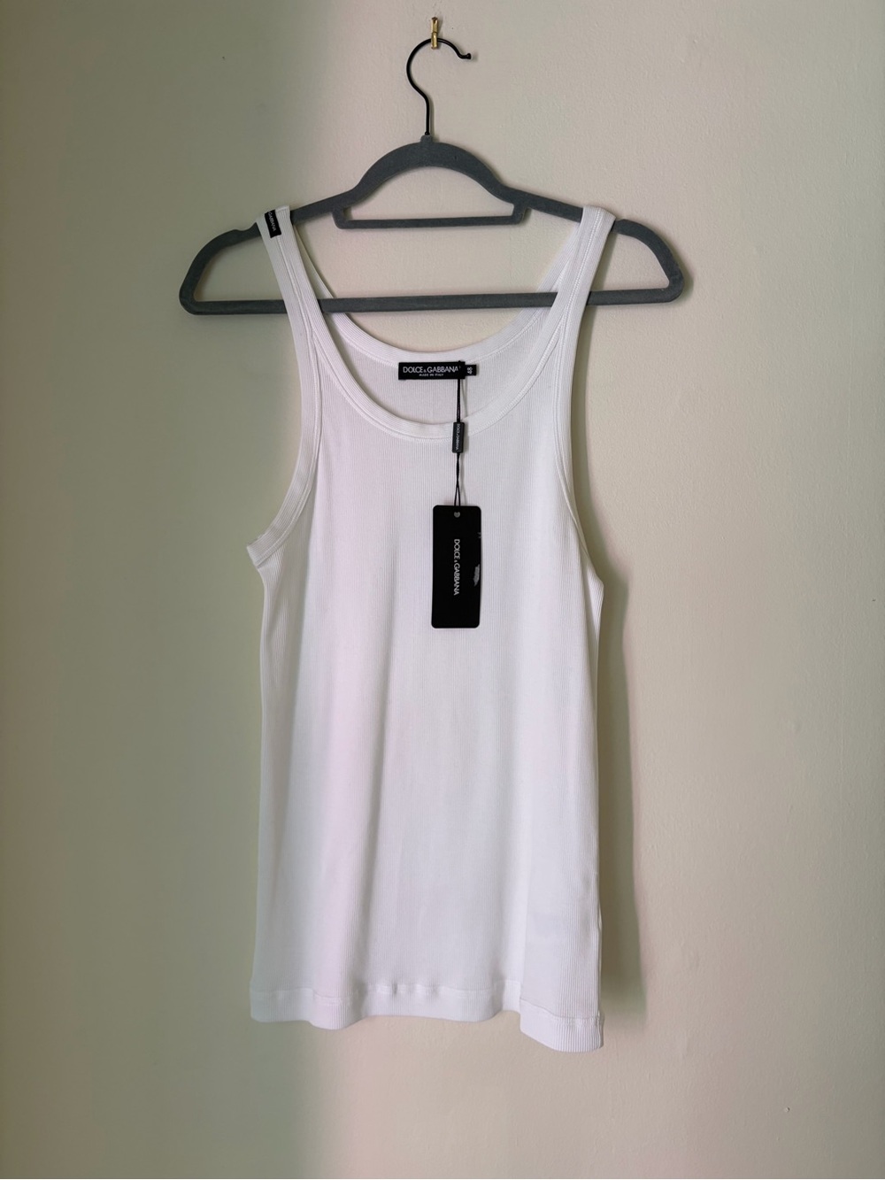 Dolce & Gabbana White Scoop Neck Tank